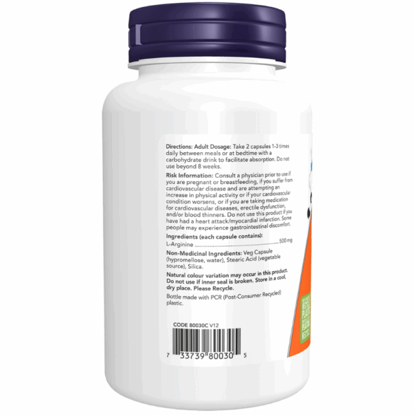 L-Arginine 500 mg Veg Capsules - Image 2