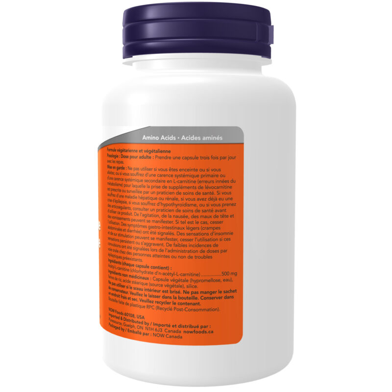 Acetyl L-Carnitine 500 mg Veg Capsules - Now Foods Canada