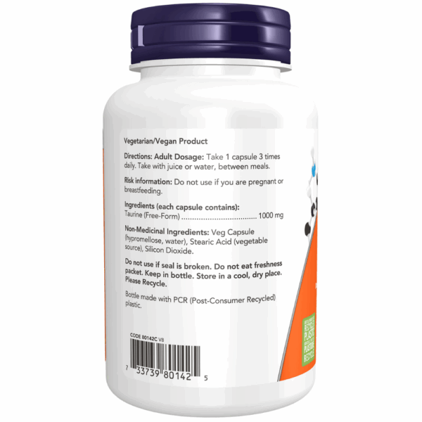 Taurine 1,000 mg Veg Capsules - Image 2