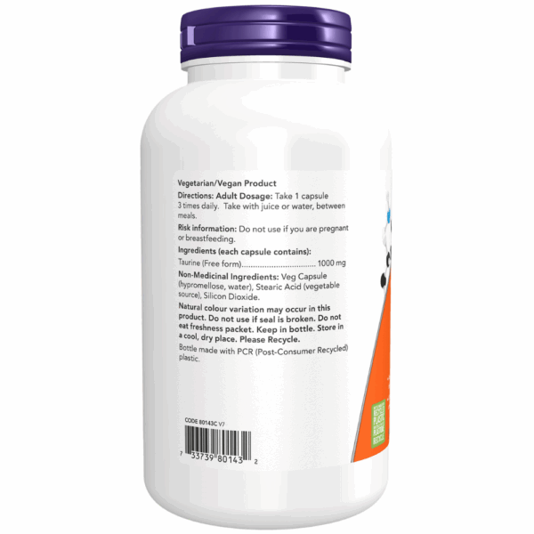 Taurine 1,000 mg Veg Capsules - Image 6