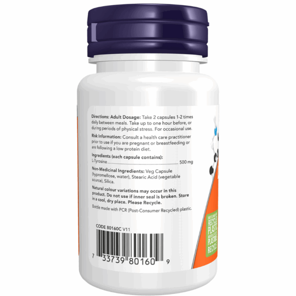 L-Tyrosine 500 mg Capsules - Image 3