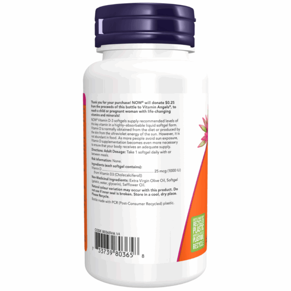 Vitamin D-3 1,000 IU Softgels - Image 3