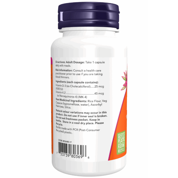 Gélules végétales de vitamines D3 et K2 120 – Image 3