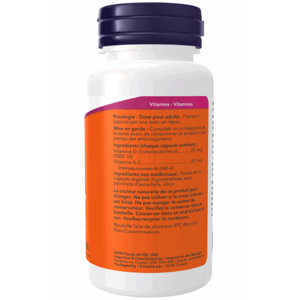Gélules végétales de vitamines D3 et K2 120 – Image 2