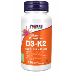 Gélules végétales de vitamines D3 et K2 120