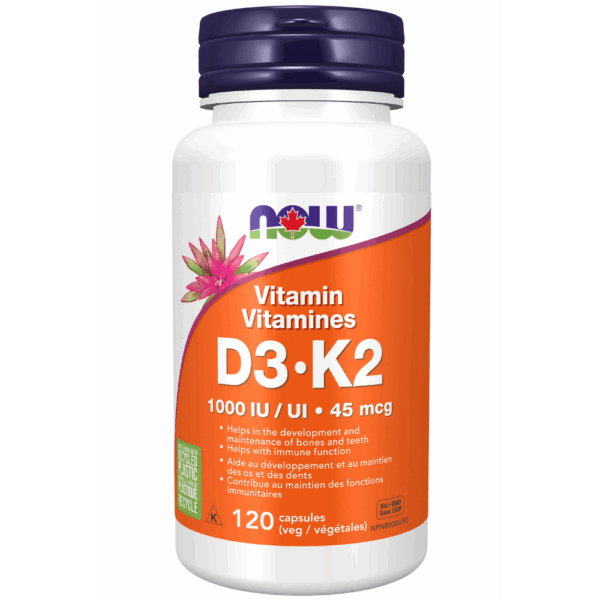 Gélules végétales de vitamines D3 et K2 120