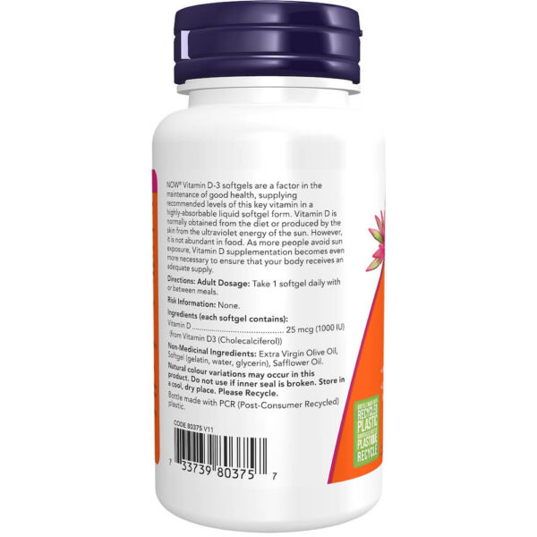 Vitamin D-3 1,000 IU Softgels - Image 2