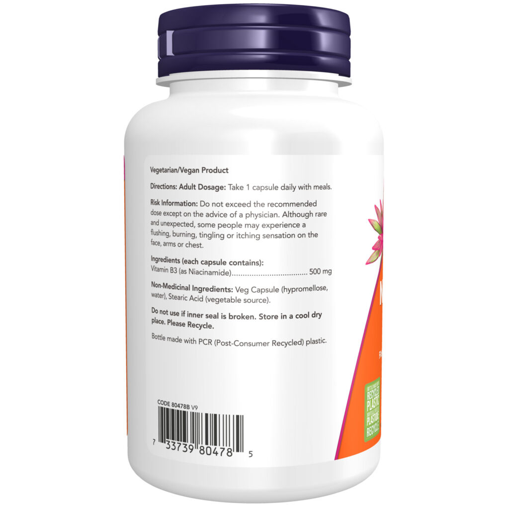 Niacinamide 500 mg Veg Capsules - Now Foods Canada