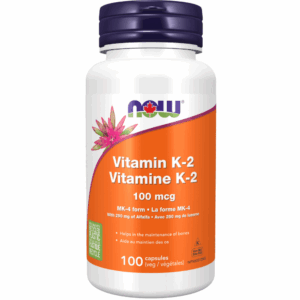 Capsules végétales de vitamine K2 de 100 mcg