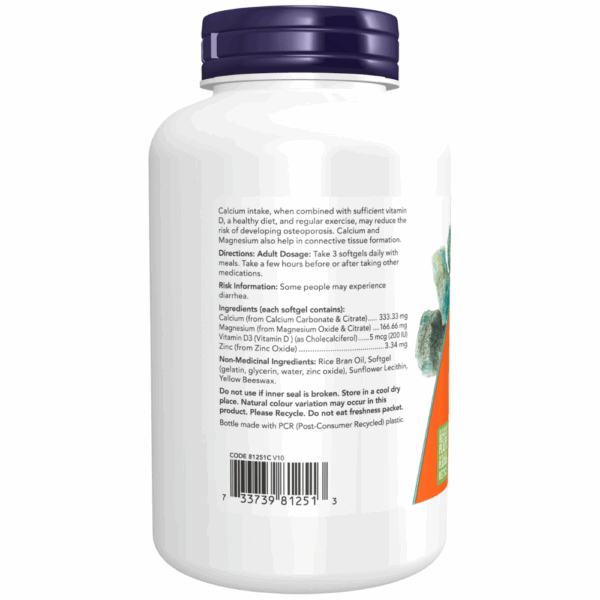 Calcium & Magnesium with Zinc & Vitamin D Softgels - Image 3