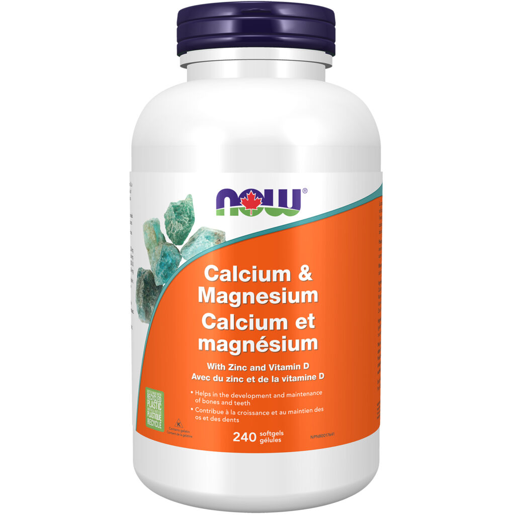 Calcium & Magnesium with Zinc & Vitamin D Softgels - Now Foods Canada
