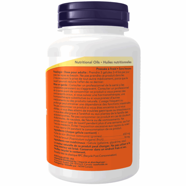 Gélules contenant 650 mg d’huile de ricin avec huile de fenouil – Image 2