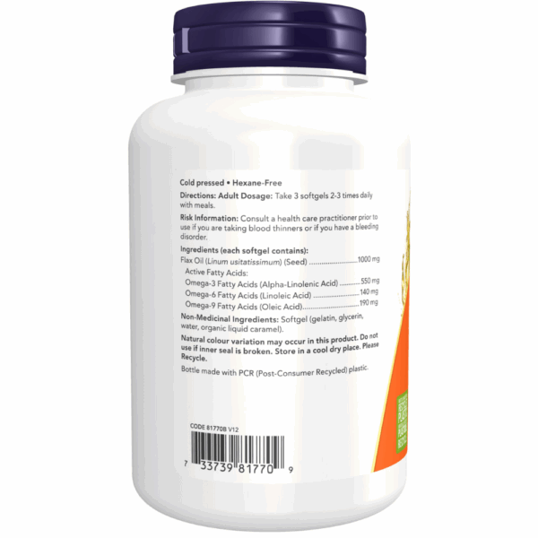 Flax Oil 1,000 mg Softgels - Image 3