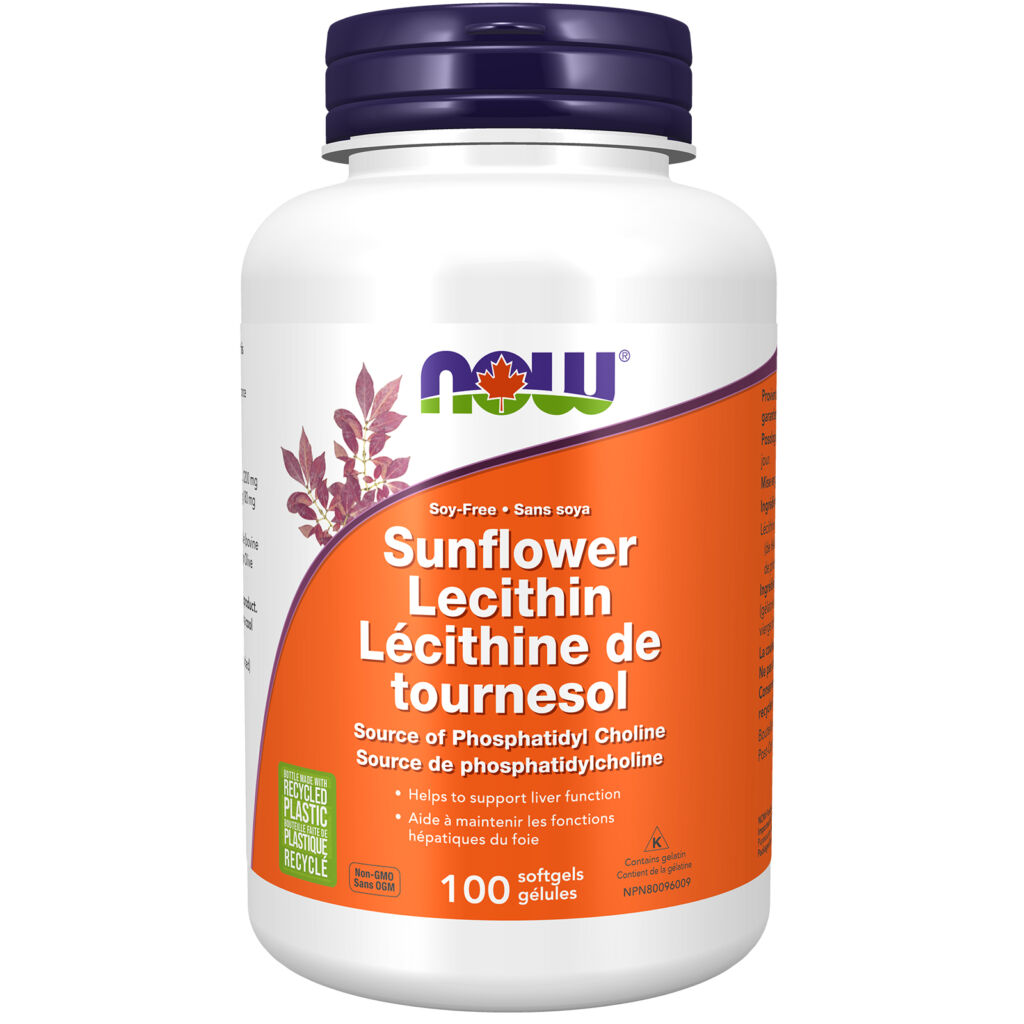 Sunflower Lecithin 1,200 mg Softgels - Now Foods Canada