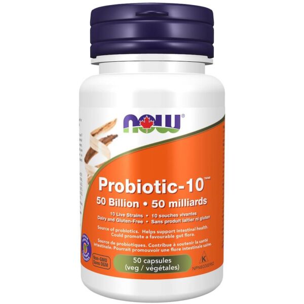 Capsules végétales Probiotic-10MC de 50 milliards d’UFC