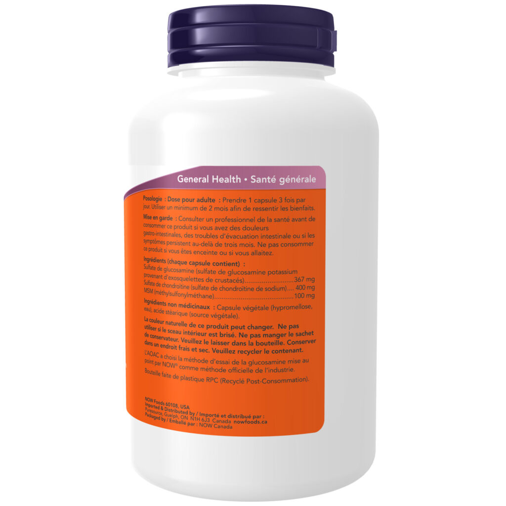 Glucosamine & Chondroitin Plus MSM - Now Foods Canada