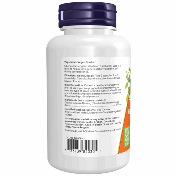 Siberian Ginseng 500 mg Capsules - Image 3