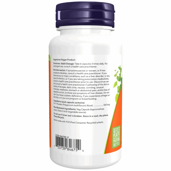 Fo-Ti (Ho Shou Wu) 560 mg Veg Capsules - Image 2