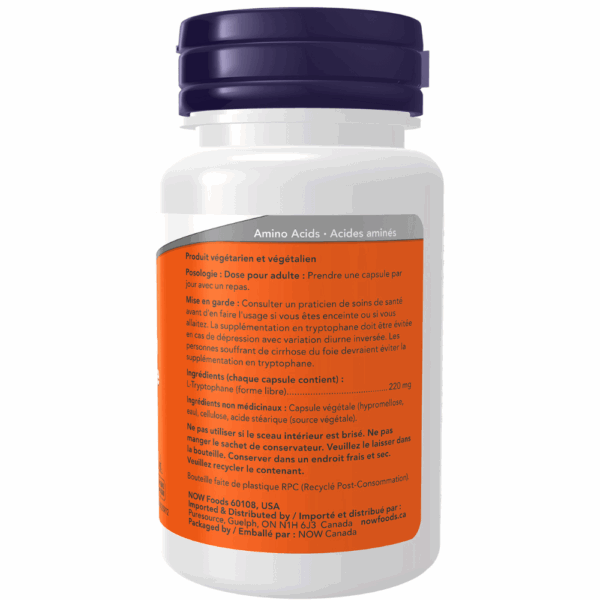 L-Tryptophan 220 mg Veg Capsules - Image 3