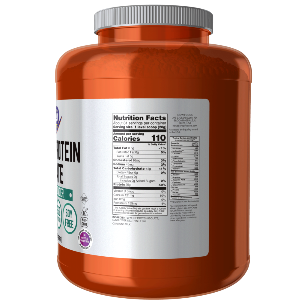 Whey Protein Isolate Unflavoured Now Foods Canada