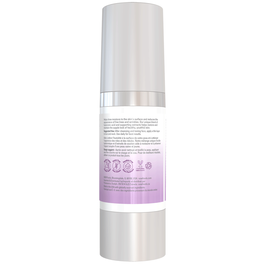 Hyaluronic Acid Moisturizer AM Now Foods Canada