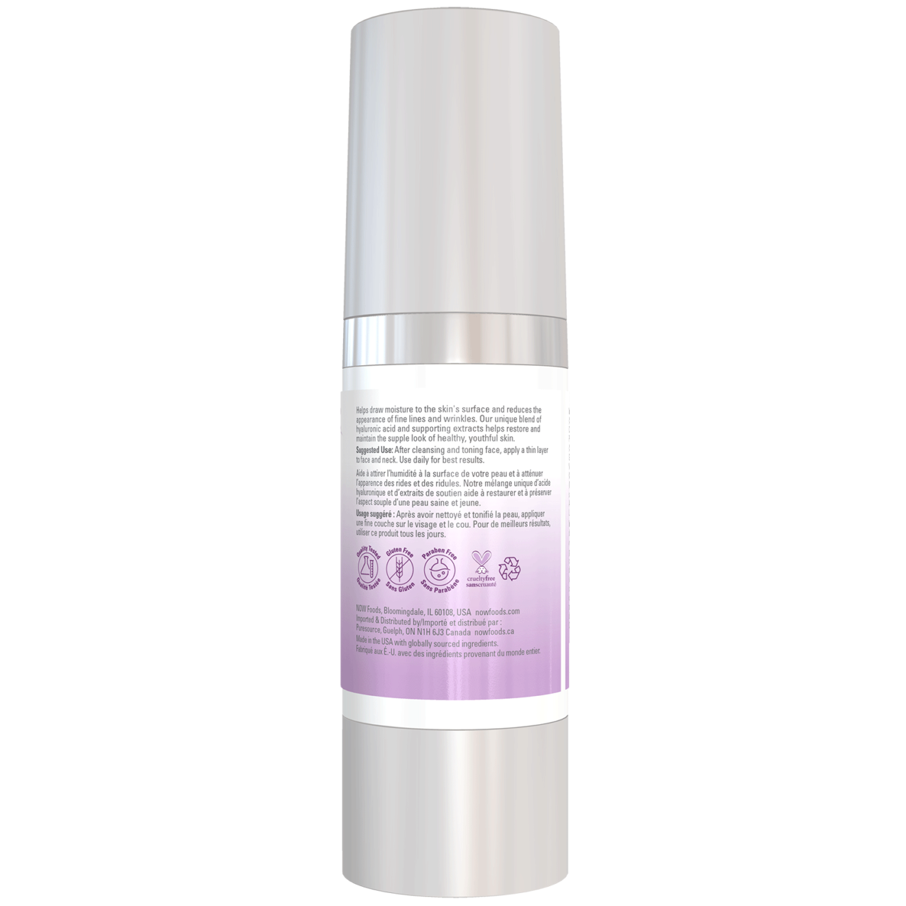 Hyaluronic Acid Moisturizer AM Now Foods Canada