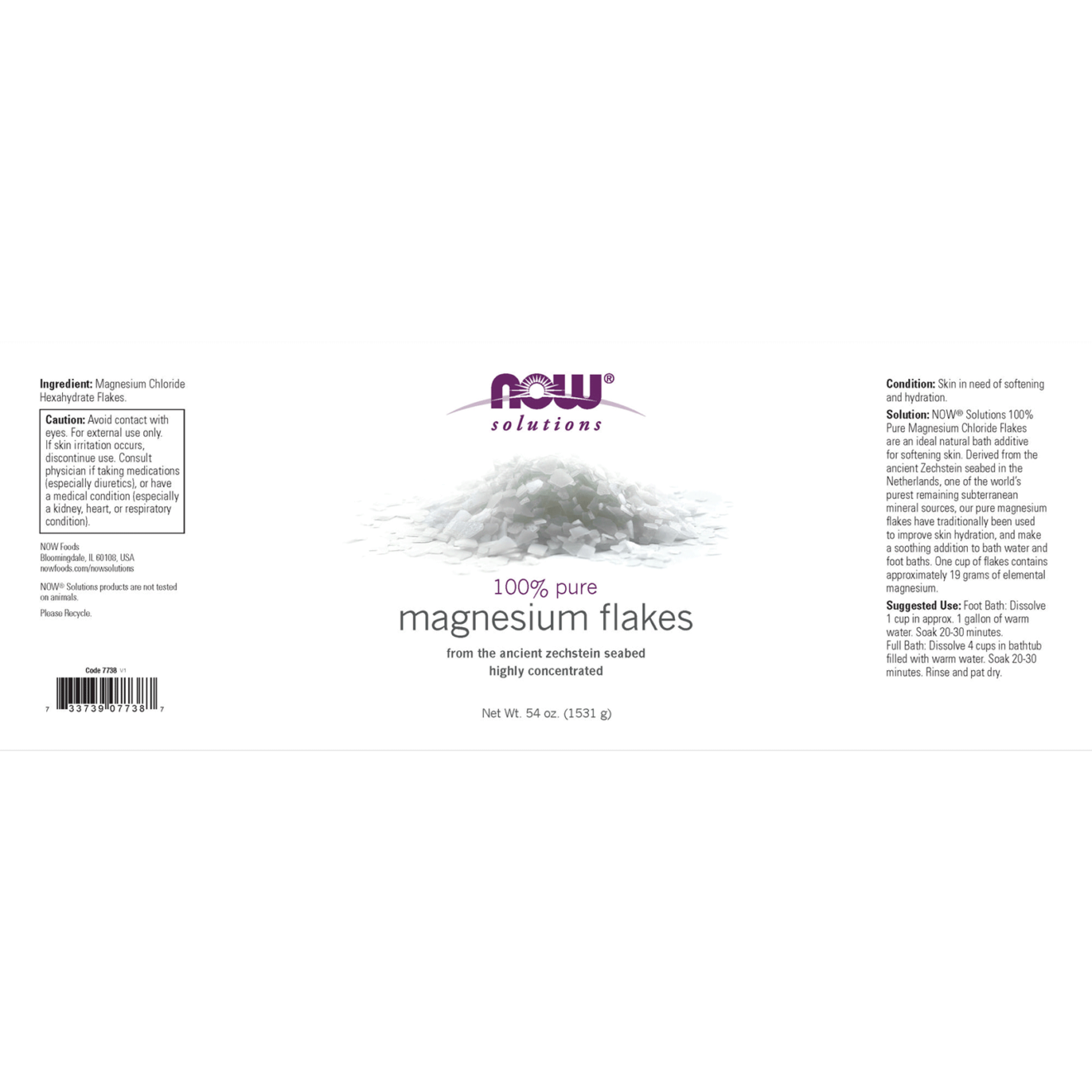 Magnesium Flakes Now Foods Canada