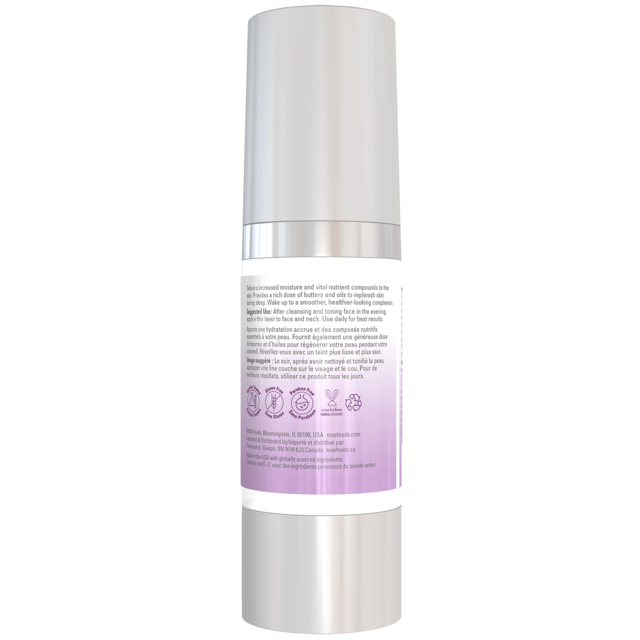 Hyaluronic Acid Crème PM Now Foods Canada