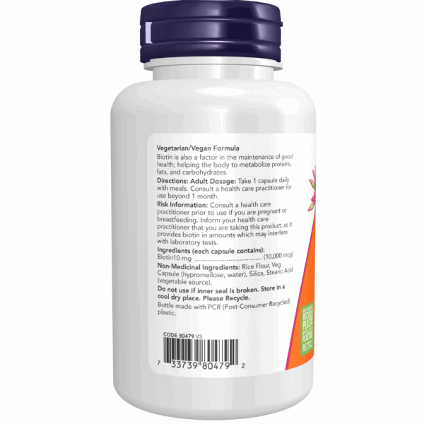 Biotin 10,000 mcg Veg Capsules - Image 2