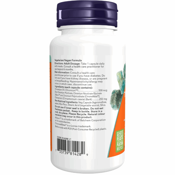 Tri-Chromium 500 mcg with Cinnamon Bark Veg Capsules - Image 2