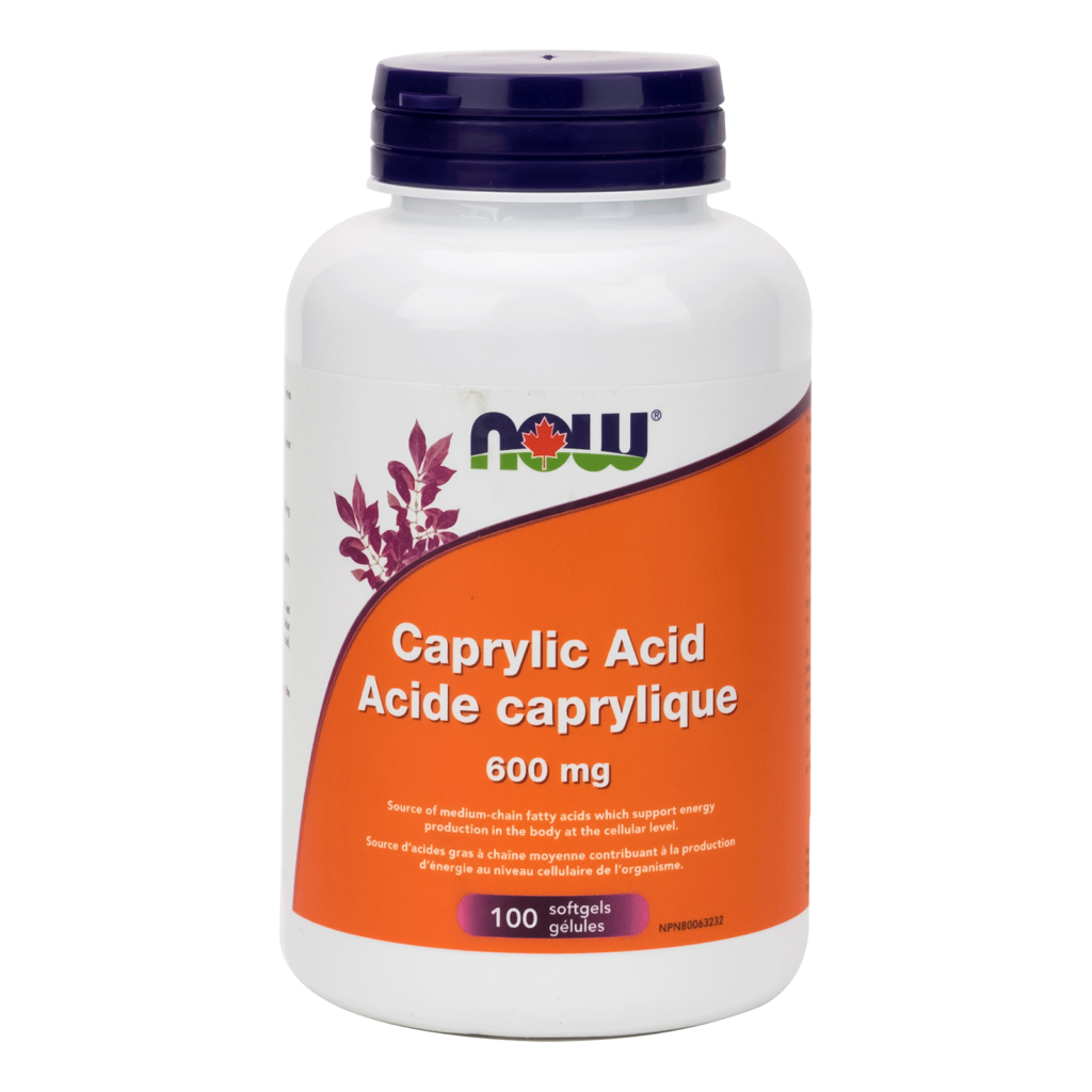 Caprylic Acid 600 mg Softgels - Now Foods Canada