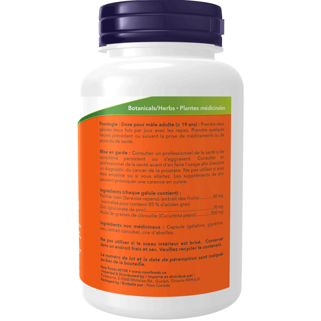 Saw Palmetto Extract 80 mg Softgels Now Foods Canada