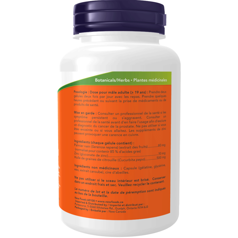 Saw Palmetto Extract 80 mg Softgels - Now Foods Canada
