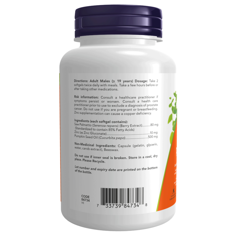 Saw Palmetto Extract 80 mg Softgels - Now Foods Canada