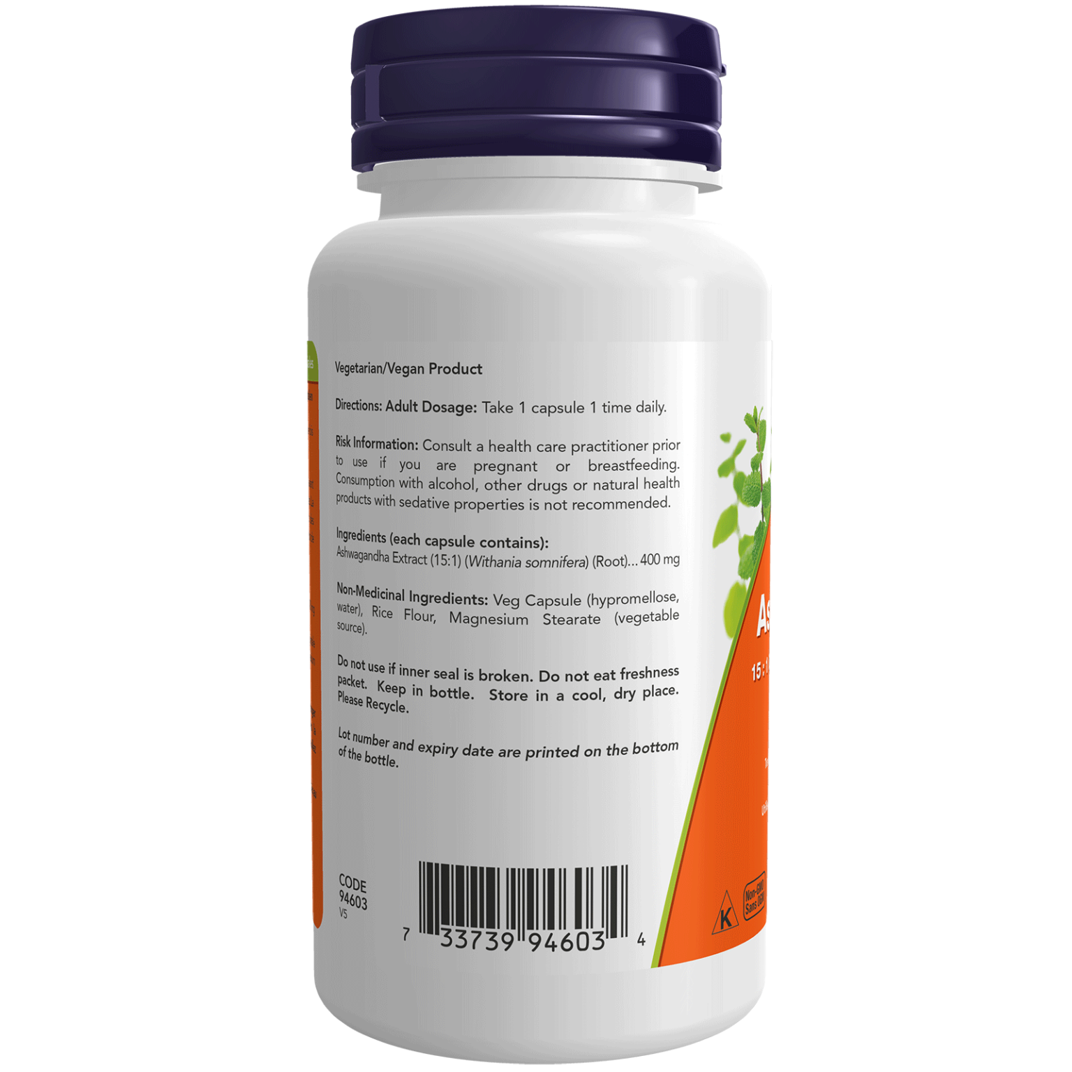 Ashwagandha Extract 400 mg Veg Capsules Now Foods Canada