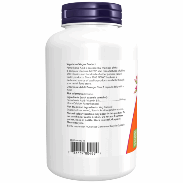 Pantothenic Acid 500 mg Veg Capsules - Image 3