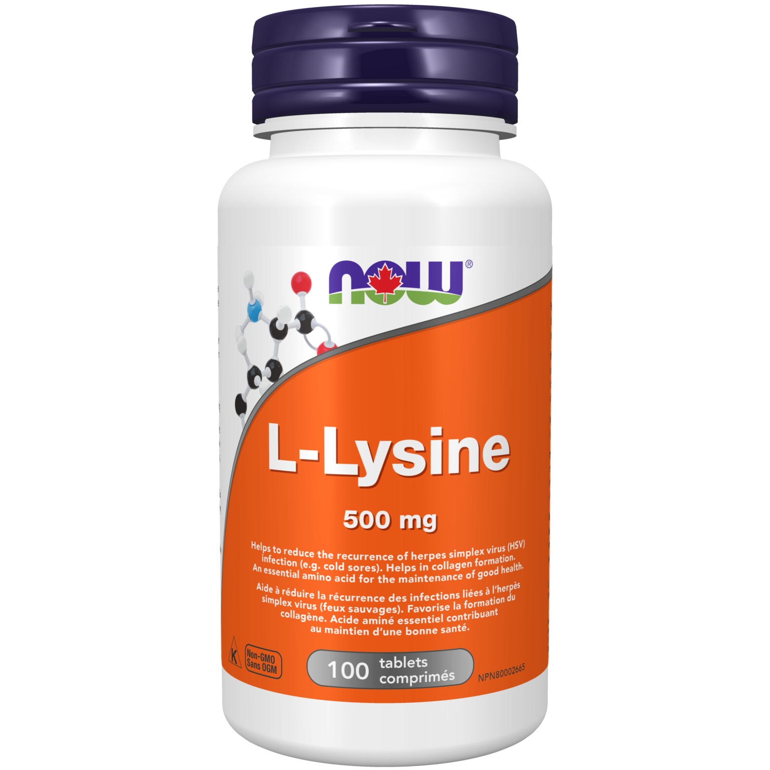 L-Lysine 500 mg Tablets - Now Foods Canada