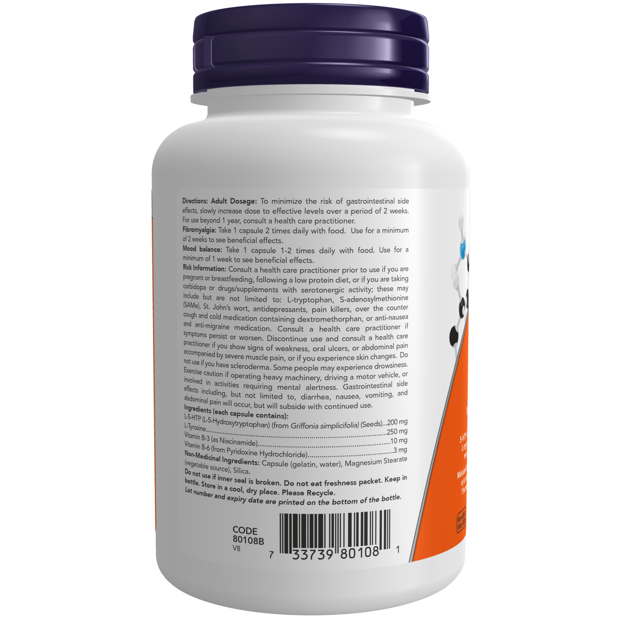 5HTP 200 mg with Tyrosine Capsules Now Foods Canada