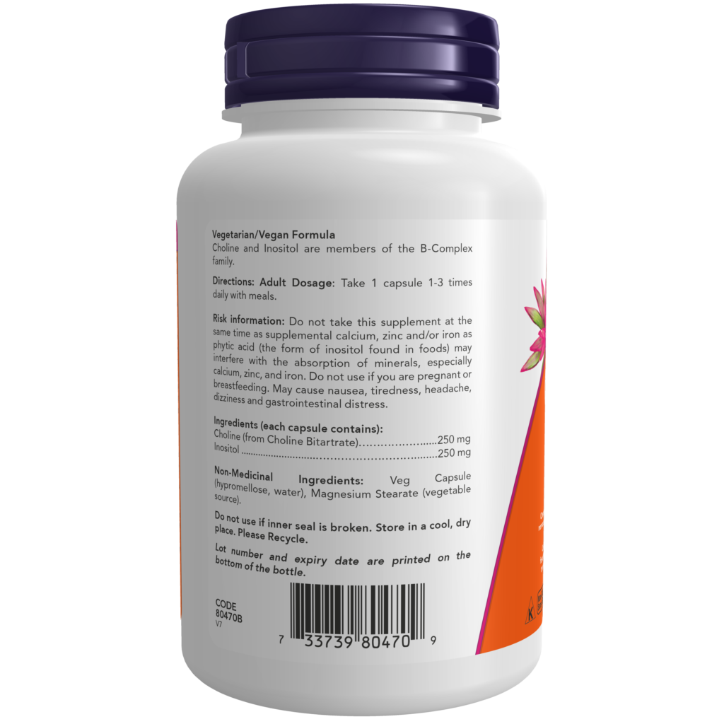 Choline and Inositol Veg Capsules Now Foods Canada