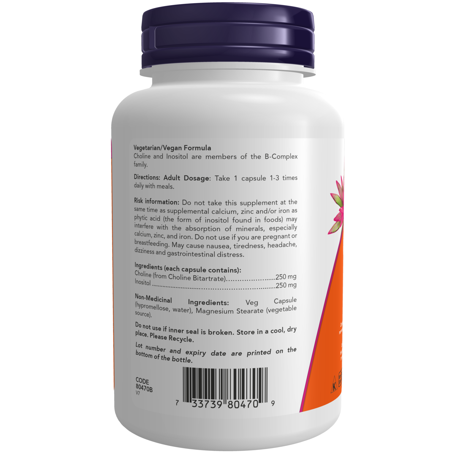 Choline and Inositol Veg Capsules Now Foods Canada