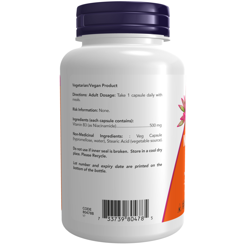 Niacinamide 500 mg Veg Capsules - Now Foods Canada