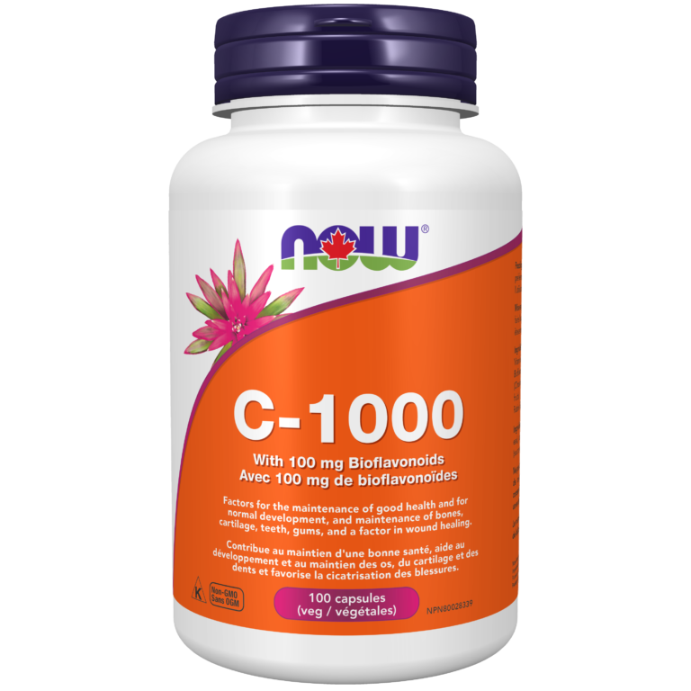 C1,000 with 100 mg Bioflavonoids Veg Capsules Now Foods Canada