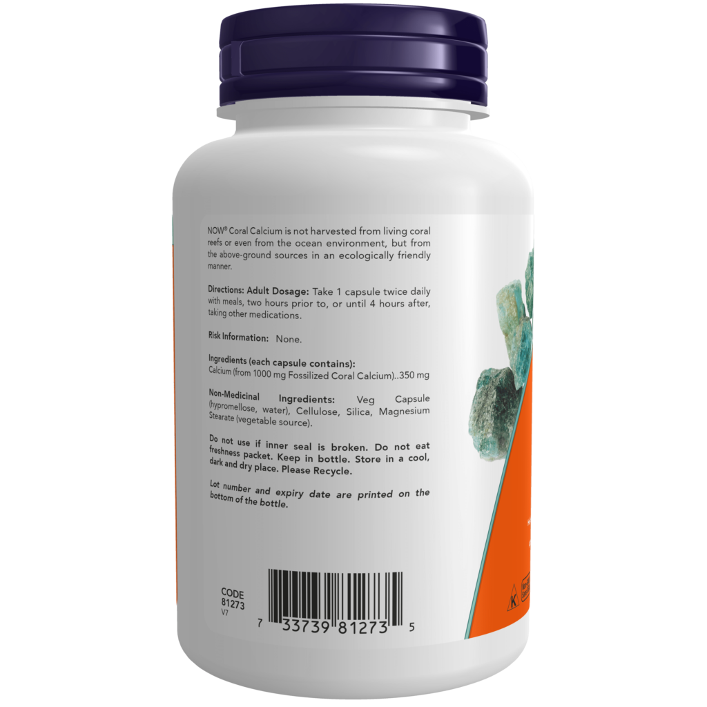 Coral Calcium 1,000 mg Veg Capsules Now Foods Canada