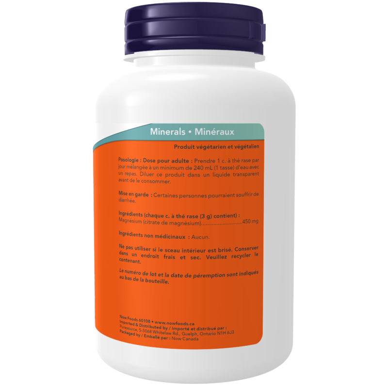Magnesium Citrate Powder Now Foods Canada