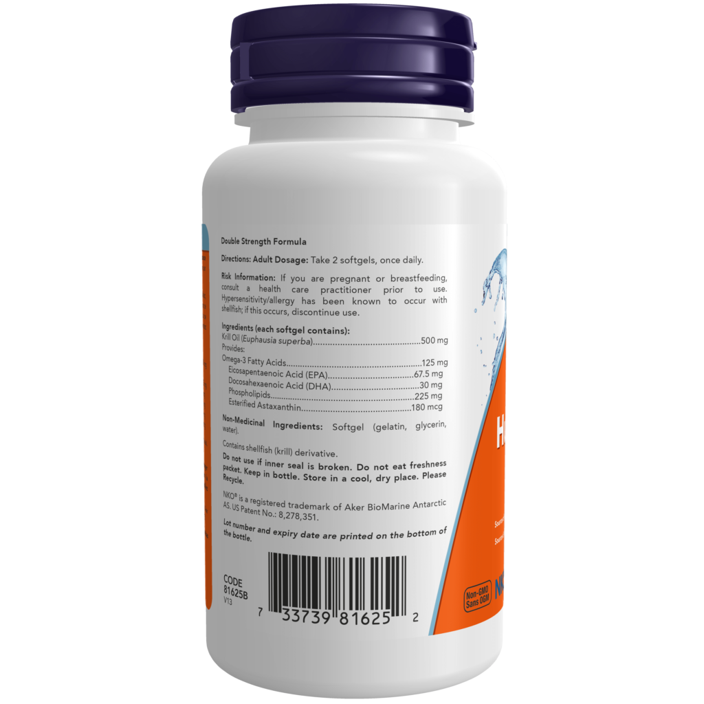 Krill Oil 500 mg Softgels Now Foods Canada