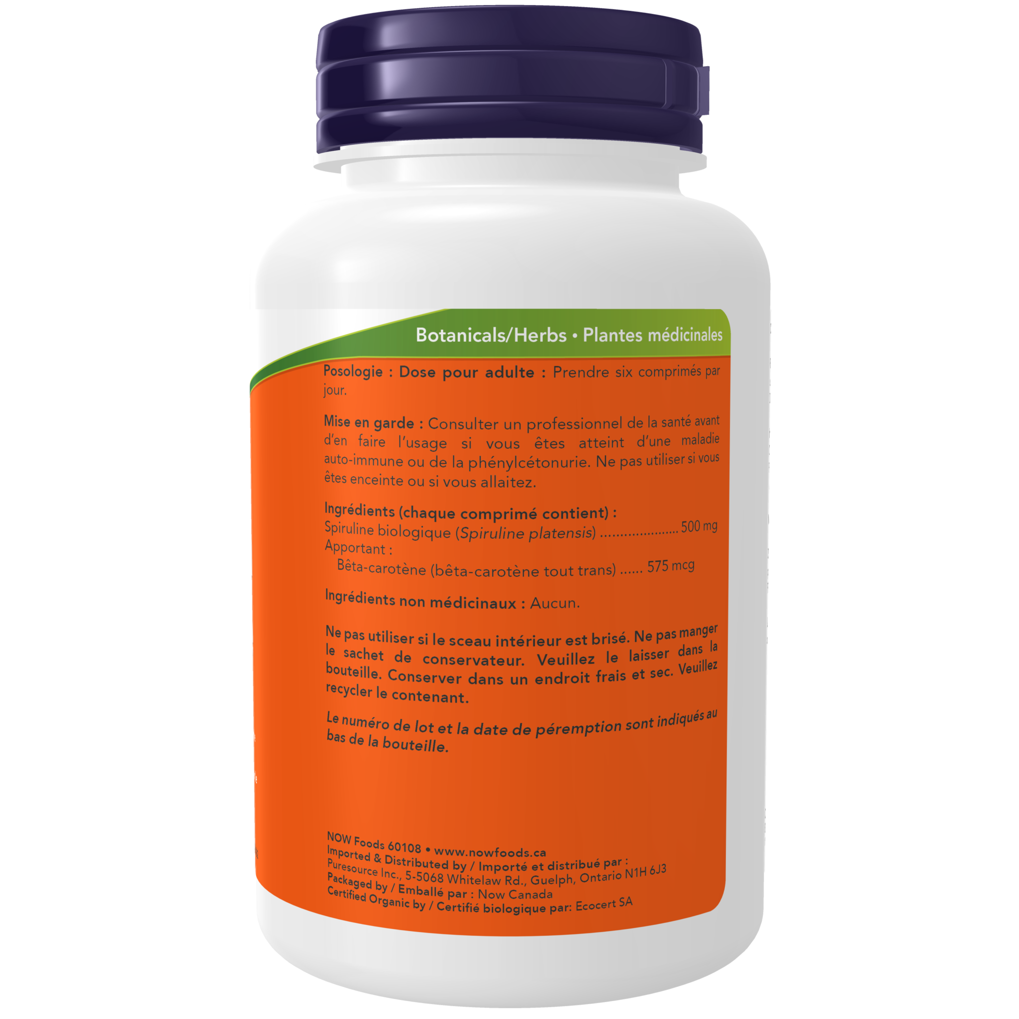 Organic Spirulina 500 Mg Tablets Now Foods Canada 4455