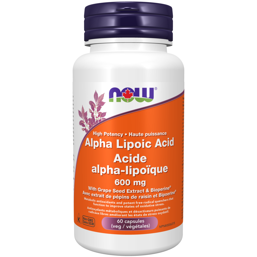 Alpha Lipoic Acid 600 mg Veg Capsules Now Foods Canada