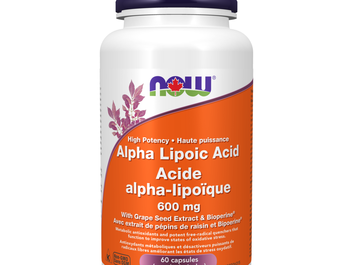 Alpha Lipoic Acid 600 mg Veg Capsules Now Foods Canada