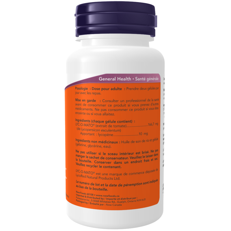Lycopene 10 mg Softgels Now Foods Canada