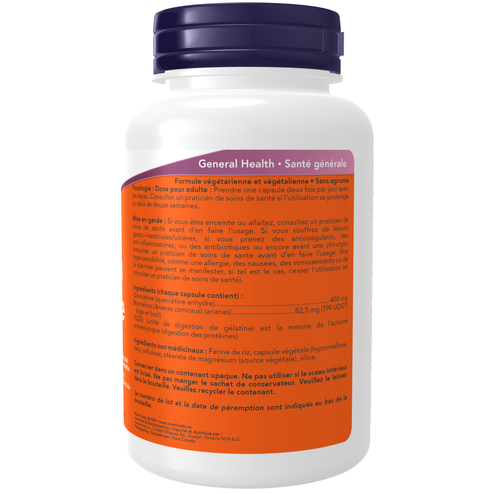 Quercetin with Bromelain Veg Capsules Now Foods Canada
